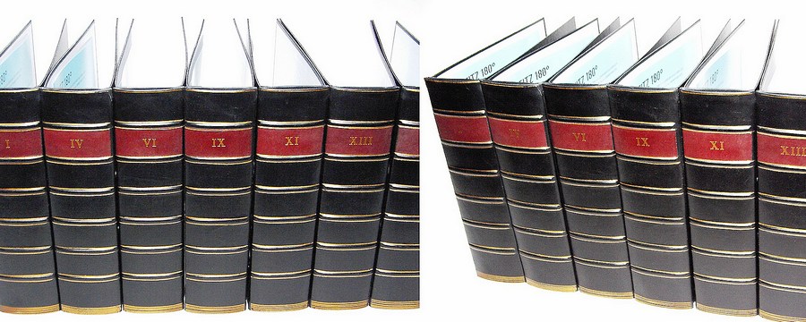 Leder Buchrücken Stehsammler Stehordner mit Prägung