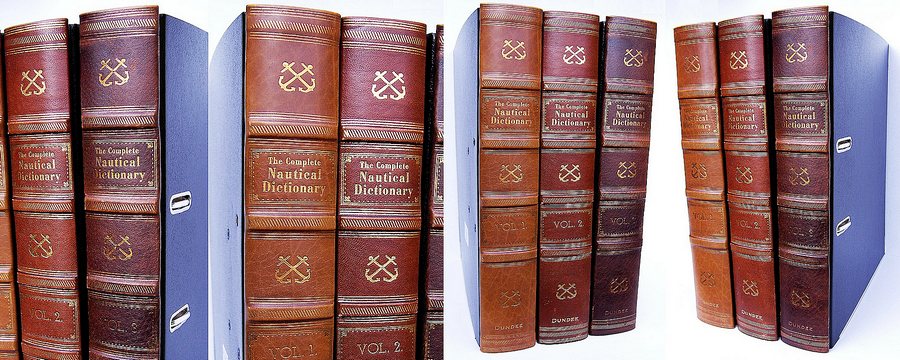 Leder Buchrücken Stehsammler Stehordner mit Prägung