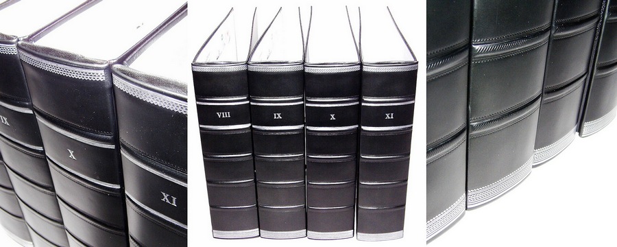 Leder Buchrücken Stehsammler Stehordner mit Prägung