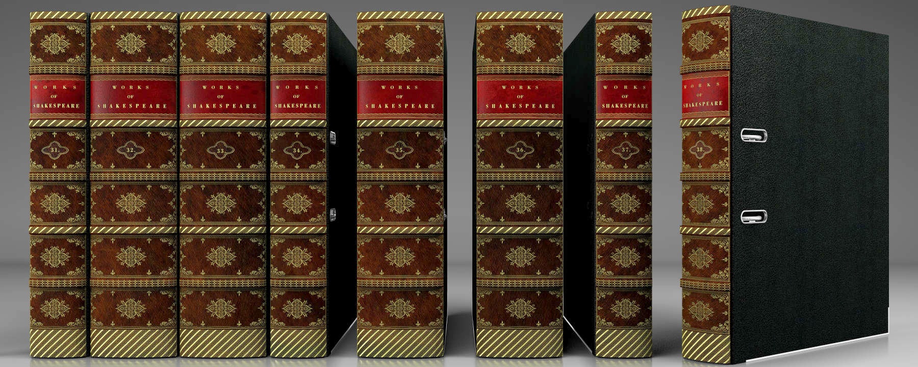 Leder Buchrücken Stehsammler Stehordner mit Prägung