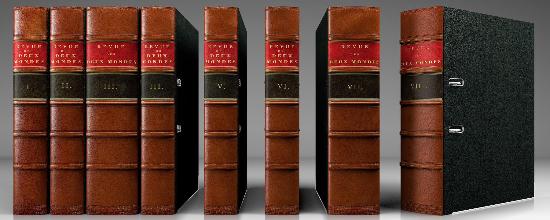 Leder Buchrücken Stehsammler Stehordner mit Prägung